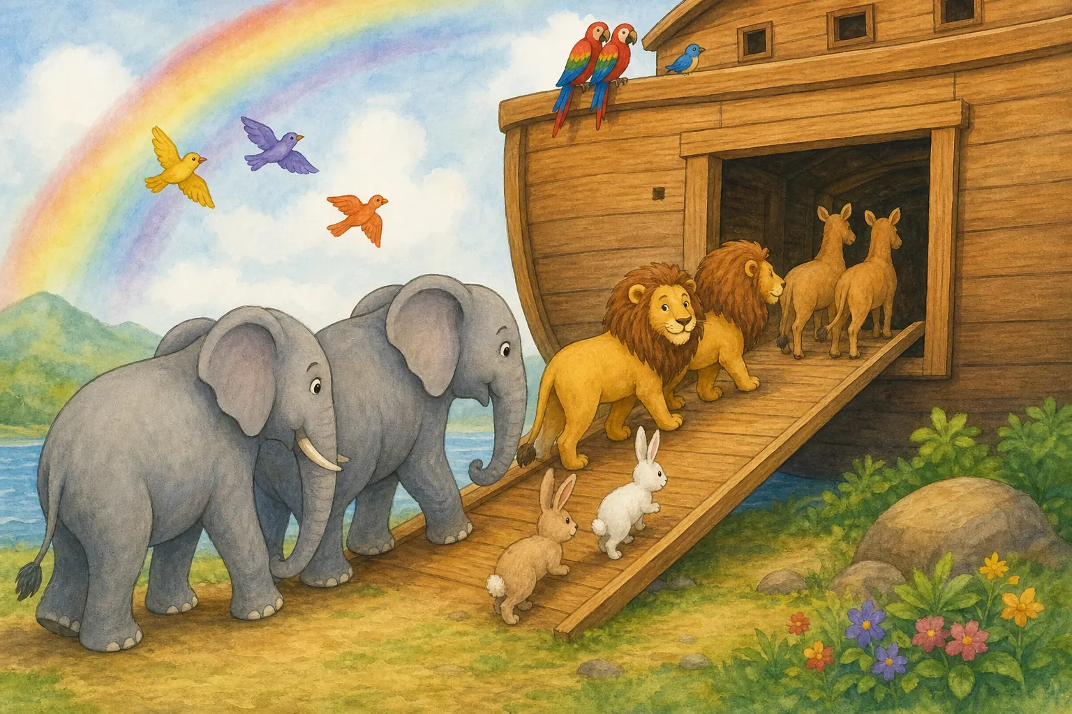 Os animais entram